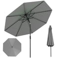 thumbnail image 1 of Costway 10 FT Solar Patio Umbrella with 96 LED Lights 35° Adjustable Tilt Vented Top Gray, 1 of 10