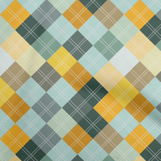 oneOone Cotton Poplin Light Blue Fabric Check Dress Material Fabric Print Fabric By The Yard 42 Inch Wide