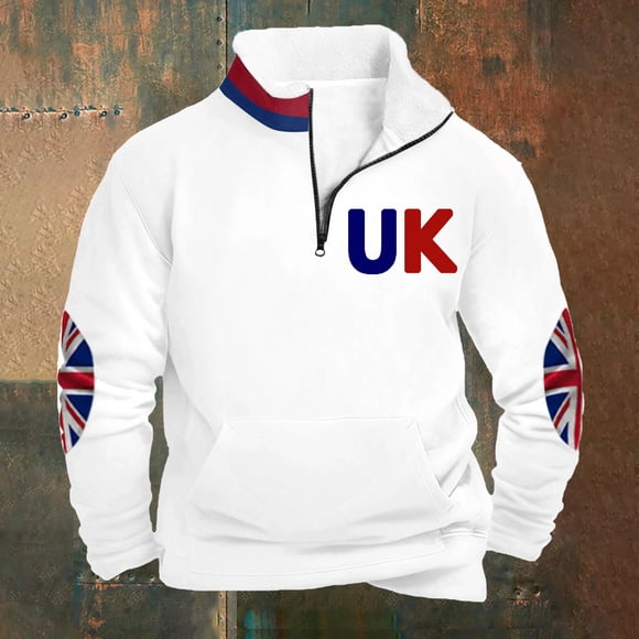 British Style High Collar Half Zip Pullover Sweater for Everyday Casual Street Wear in Soft Lined Warmth and Comfort