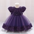 thumbnail image 4 of Robe Mi-Mollet à Manches Courtes et Col Rond, Tenue Formelle pour Enfants Incluant de Longues Robes Florales, Robes de Princesse, Robes à Fleurs pour Enfants, Robes de Mariage, Etc., 4 of 7