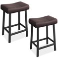 thumbnail image 1 of Tabourets de Bar Yiwa, Ensemble de 2 Chaises de Bar avec Sièges en Selle Rembourrés en PU, Tabourets de Cuisine, Tabouret Moderne Sans Dossier de 24 Pouces Hauteur Comptoir pour Îlot de Cuisine Bar, 1 of 7