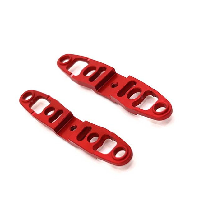 mmirethe 2 Pièces Métal RC Auto Fixateur Portable 1/28 Modifié Mise à Niveau Pièce de Fixation Accessoires Remplacement pour Mini-Q Rouge