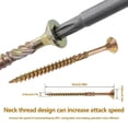 thumbnail image 4 of 100 Pcs 9 x 60mm Vis de Plateau Robustes Vis en Bois Durables Torx Vis Auto-Tappantes Ensemble de Vis en Bois Résistant à la Rouille Enduit Époxy Bronze pour Clôture Extérieure Balcon Bois, 4 of 8