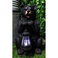 thumbnail image 2 of Rustic Garden Cute Black Bear Holding Solar Lantern Path Light Greeter Statue, 2 of 10