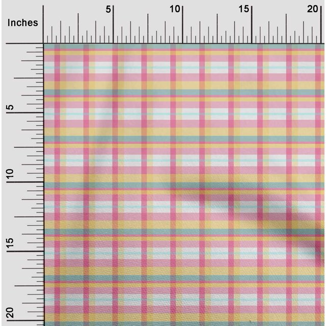 oneOone Silk Tabby Fabric Madras Check Print Sewing Fabric BTY 42 Inch Wide