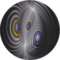 thumbnail image 1 of Ahgly Company Tapis Rond d'Intérieur à Motifs Noir, 10 Pieds Rond, 1 of 6