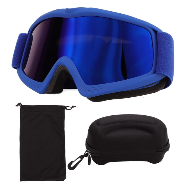 Kids Ski Goggles, Ski Goggles HD Coating Lens Fog Proof Over The Glasses Design Impact Resistant For Riding For Girls Pink,Black,Red,Yellow,Blue
