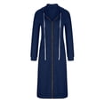 thumbnail image 4 of CEHVOM Manteau à Capuche Décontracté pour Femmes à Manches Longues, Ample, Mode, avec Poches, Fermeture Éclair, Uni, Liquidation, 4 of 6