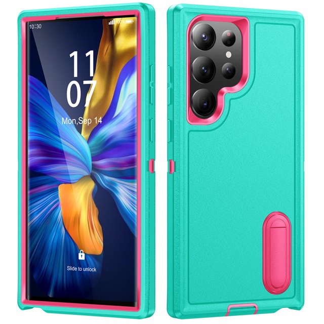 for Samsung Galaxy S23 Ultra 5G Case, Samsung S23 Ultra Phone Case with Built in Kickstand, Shockproof/Dustproof/Drop Proof Heavy Duty Military-Grade Rugged Protective Cover for Samsung S23 Ultra 5G