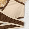 thumbnail image 4 of MIASHUI Girls 2 Piece Swimsuits Solid Color Bathing Suit Adjustable Strap Beach Bikini Set,Beige,6-7 Years, 4 of 5