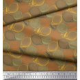 thumbnail image 3 of Soimoi Brown polyester Crepe Fabric Lemon Slice Vegetable Fabric Prints By Yard 52 Inch Wide, 3 of 3