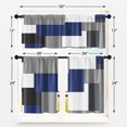 thumbnail image 3 of Navy Blue Kitchen Curtains Checkered Window Curtains and Valances Set of 3, Black Grey White Geometric Short Tier Curtain for Kitchen, Modern Abstract Small Kitchen Decor 52" x 24", 3 of 5