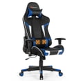 thumbnail image 1 of Goplus Massage Gaming Chair Reclining Swivel Racing Office Chair w/Lumbar Support Blue, 1 of 10