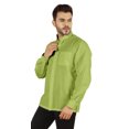 thumbnail image 4 of Bestman Solid Long Sleeve Shirt For Mens Front Double Button Placket Chinese Collar Shirt, 4 of 7