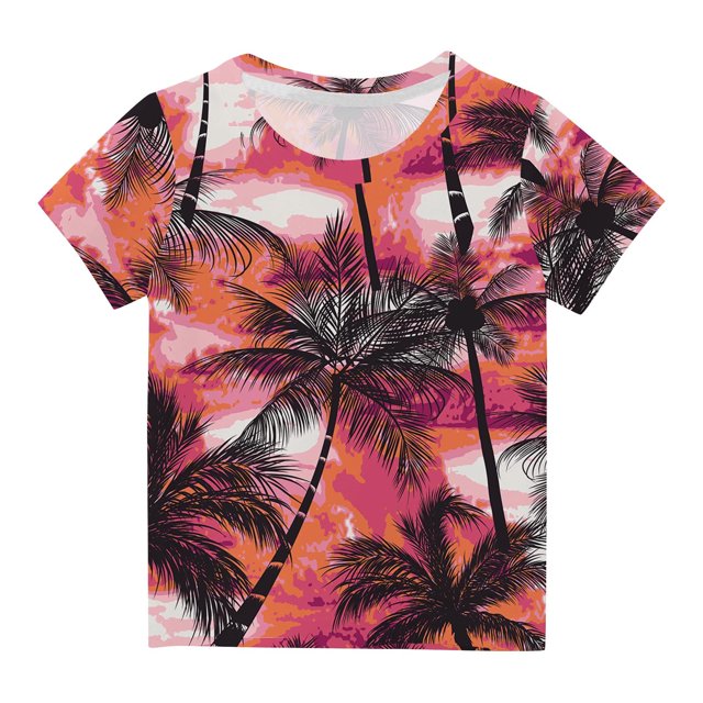 Penkiiy Garçons Filles Enfants T-Shirts Imprimés Noix de Coco, Garçons Filles Chandails Fantaisie Col Rond Manches Courtes T-Shirts 3-4 Ans Multicolore