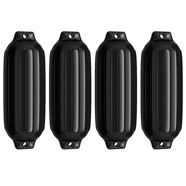 Costway 8.5''X 27'' 4 Ribbed Marine Boat Fender Vinyl Bumper Dock Shield Black