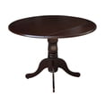thumbnail image 4 of 42" Round Dual Drop Leaf Solid Wood Dining Table in Rich Mocha, 4 of 9