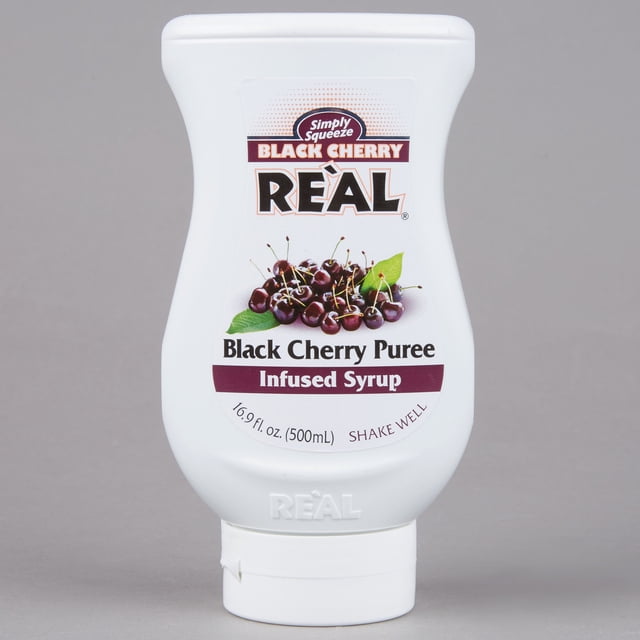 Real Sirop Infusé à la Purée de Cerise Noire 16,9 fl oz