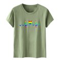 thumbnail image 3 of RKSTN T-Shirts Fierté Femmes T-Shirts Graphiques Arcs-en-Ciel T-Shirts LGBT T-Shirts Décontractés Col Rond Manches Courtes Hauts, 3 of 3