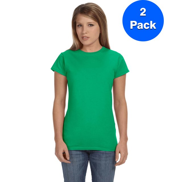 Gildan T-Shirt Ajusté Softstyle pour Femmes - G640L (Lot de 2)