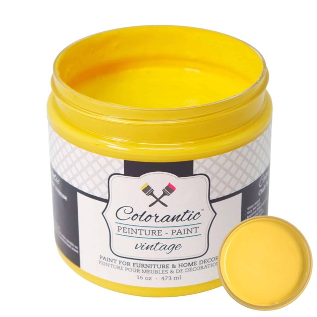 Colorantic | SUNFLOWER Chalk Paint Based for Furniture DIY - DARK YELLOW - 16 oz