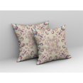thumbnail image 2 of Couronne de Roses Coussin en Tissu Intérieur/extérieur avec Fermeture Éclair Blanc Cassé Violet 18x18, 2 of 7