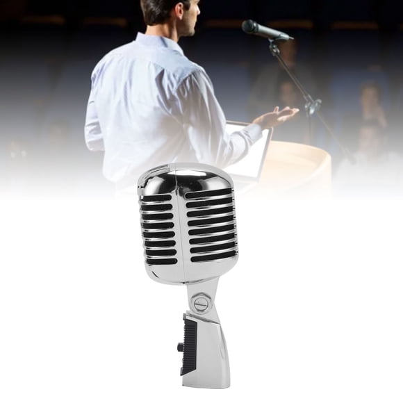 Stage Microphone Dynamic Cardioid Pickup Angle Adjustable Mic for Performance KTV, with Die Cast Shell, Soundproof Housing and Shock Mount Structure, for Live Recording