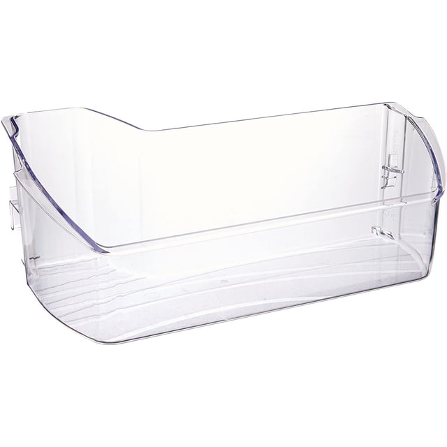Door Bin Compatible with Electrolux Frigidaire Refrigerator 242071301. A clear, durable plastic door shelf bin designed as a non-OEM replacement for specific Frigidaire refrigerator models. Features a smooth, transparent finish with reinforced edges for added durability. Compatible with part numbers 242071301, AP4587532, 1731702, AH3408701, EA3408701, and PS3408701. Suitable for refrigerators with matching configurations. Premium quality materials ensure long-lasting performance.