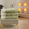 thumbnail image 3 of SUNNY HEAT Heated Electric Blanket Full Size 72'' x 84'' 6 Heating Levels & 1-10 Hours Auto Off, Leopard Green & White, 3 of 6