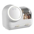 thumbnail image 2 of Mirror Fan Makeup Case, Large Capacity LED Light Mirror Makeup Storage Box Waterproof and Dustproof Skincare Organizer for Bathroom and Vanity  for Women, 2 of 8