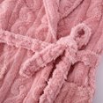 thumbnail image 4 of Timegard Bathrobe for Women Fuzzy Button down V Neck Robe Fleece Warm Long Sleeve Pajamas with Pockets, 4 of 9