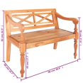 thumbnail image 4 of vidaXL Batavia Bench 98 cm Solid Mahogany Wood Light Brown, 4 of 4