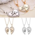 thumbnail image 4 of Women Charm Splice Heart Pendant Necklace Fashion Best Friend Letters Necklaces, 4 of 6