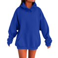 thumbnail image 2 of IMENGL Oversized Winter cotton hooded pullover sweatshirt, Blue 2XL, Size M-5XL, 2 of 5