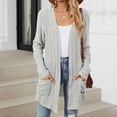 thumbnail image 2 of Timegard Cardigans pour Femmes, Côtelé, Manches Longues, Ouvert à l'Avant, Doux, Automne, Décontracté, Long Haut avec Poches, 2 of 4