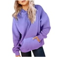 thumbnail image 1 of MIASHUI Chandails à Capuche pour Filles Dégradé Manches Longues Surdimensionnés, Violet, 7-8 Ans, 1 of 7