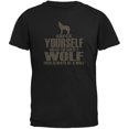 thumbnail image 1 of Always Be Yourself Wolf Black Adult T-Shirt, 1 of 1