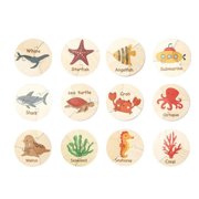 Suncoda Circular Puzzle, 12X Wooden Puzzles Toddler Sensory Toys Wooden Vegetable Puzzle Children's Puzzle Toys Exercise Baby's Hands