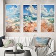 thumbnail image 1 of Designart "Simplicity Beach Landscape IV" Nautical & Beach Framed Wall Art Set Of 3 - White Beach Frame Gallery Wall Set For Home Decor, 1 of 6