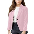 thumbnail image 1 of Dagugfen Blazer for Girls Button Front Long Sleeve Lapel Suit Loose Casual Formal Blazer 5-14 Years, 1 of 5