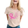 thumbnail image 1 of JIRNDf T-Shirt pour Femmes Hauts d'Été Tendance Rose Imprimé Manches Courtes Col Rond Mignon T-Shirts Graphiques pour Femmes Chemises Kaki TG, 1 of 5