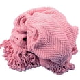 thumbnail image 2 of Home Soft Things Knitted Tweed Throw Blanket 60" x 80" Candy Pink, 2 of 5