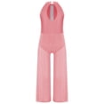 thumbnail image 3 of Oyolan One Piece Rompers Overall for Girls Rhinestones Dance Bodysuit Disco Party Wide Leg Pants Playsuit Pink 10, 3 of 4