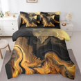 thumbnail image 1 of YST 7-Piece Black and Gold Marble Comforter Set, Queen Size, Abstract Stone Pattern, Bed in a Bag, 1 of 4