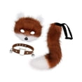 thumbnail image 2 of Milaget Chat Thérien et Queue Ensemble Mignon pour Performance sur Scène Anniversaire Mascarade Rouge Blanc Brun, 2 of 9