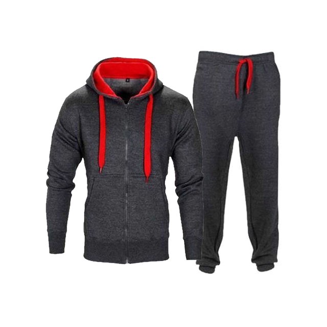 Innerwin Hoodies Color Block Men Sweatsuit Sports Zip Up Regular Fit Tracksuit Set Style-K S