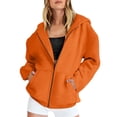 thumbnail image 2 of MeetoTime Sweat à Capuche Zippé Doublé Polaire pour Femmes Veste Décontractée à Manches Longues avec Poches, 2 of 6