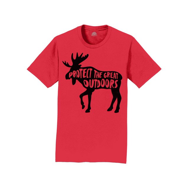 Gravity Outdoor T-Shirt pour Hommes Protéger le Grand Extérieur - Logo Noir - Rouge - P