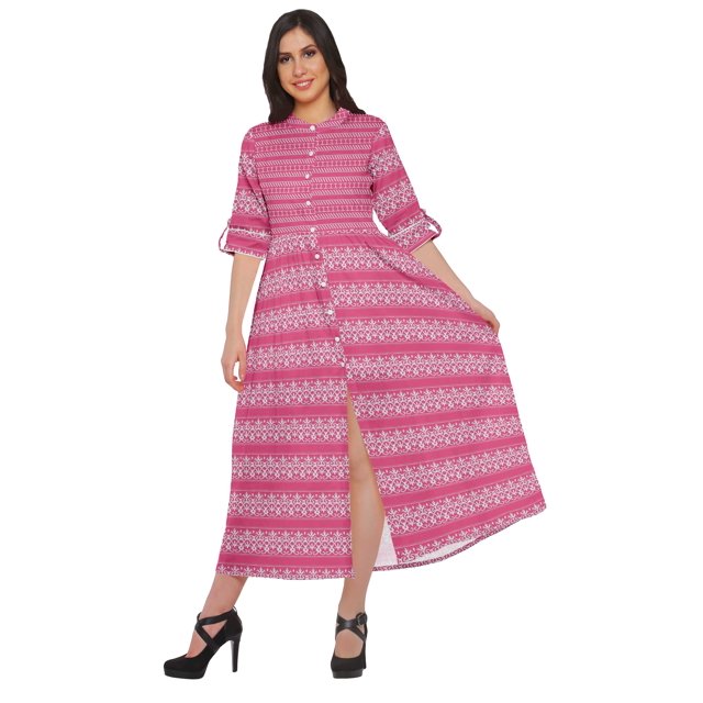 Moomaya Kurta à Manches Courtes Imprimée Kurti Indienne Vêtements d'Été pour Femmes