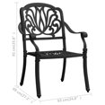thumbnail image 4 of vidaXL Ensemble Bistro 3 Pcs Aluminium Moulé Noir, 4 of 5